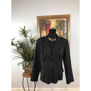 Alyn Paige Blazer Women's Black Pinstripe Clueless Preppy Size XL Office Siren